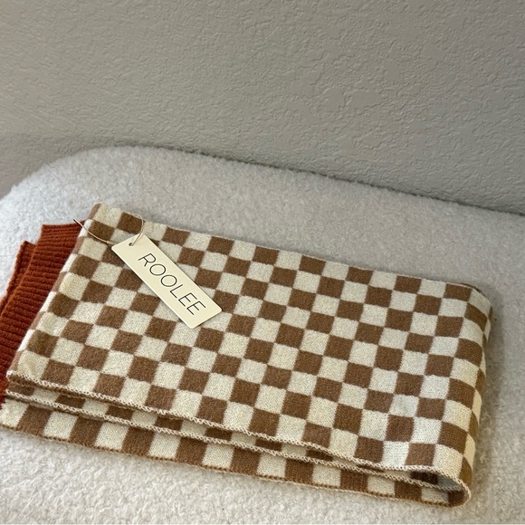 Roolee Accessories - Roolee Tan and Cream Checkered Scarf NWT